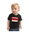 Yemen-Jemen landen shirtje met vlag zwart voor babys