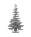 Zilveren kleine glitter kerstboom 35 cm