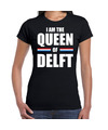 Zwart I am the Queen of Delft t-shirt Koningsdag shirt voor dames