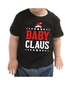 Zwart kerst shirt -kleding Baby Claus voor baby-kinderen