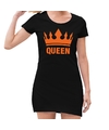 Zwart Queen oranje kroon jurkje dames