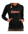 Zwarte fan hoodie-sweater met capuchon Holland met Nederlandse wimpel EK- WK voor dames