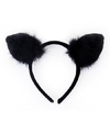 Zwarte haarband met kat oortjes voor dames