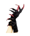 Zwarte horror-duivel handschoenen met nepnagels voor volwassenen