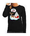 Zwarte Kerstsweater-Kerstkleding F#ck coronavirus voor dames